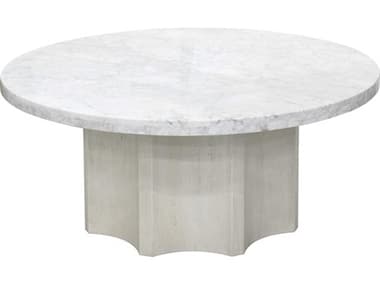 Pulaski 40" Round Marble White Marbel Antique Coffee Table PUP301561