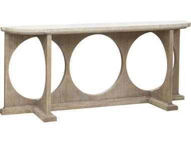 Pulaski 84" Rectangular Concrete Gray Light Wood Console Table PUP301583