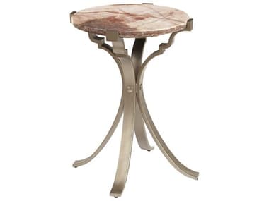 Pulaski 17" Round Pink & Red Stone Gold Champagne End Table PUP301607