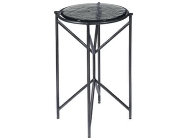 Pulaski Accents 14" Round Glass Black End Table PUP301682