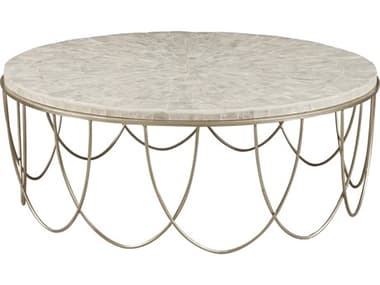 Pulaski Accents Round Stone Top Cocktail Table with Decorative Metal Base PUP301743