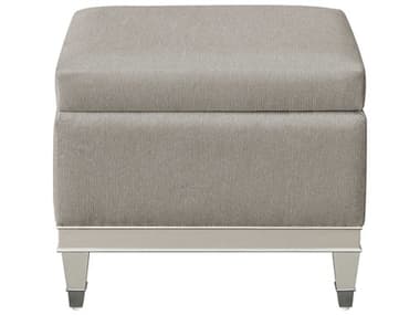 Pulaski Zoey 22" Glitz Fossil Silver Gray Fabric Upholstered Accent Bench PUP344136