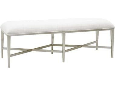 Pulaski Ashby Place 56" Reflection Gray White Fabric Upholstered Accent Bench PUP359132