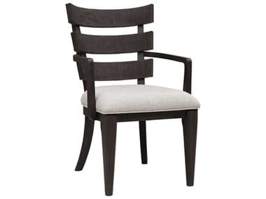 Pulaski West End Loft Wood Rubberwood White Fabric Upholstered Arm Dining Chair PUP361261