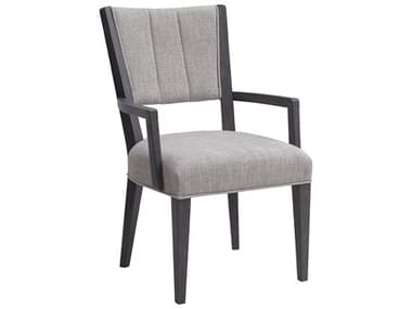 Pulaski Quincy Rubberwood Black Fabric Upholstered Arm Dining Chair PUP375271