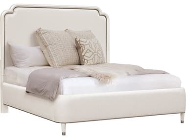 Pulaski Grace Opulent Opal White Rubberwood Upholstered Queen Panel Bed PUP377BRK1