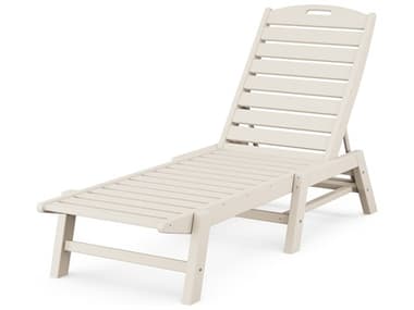 POLYWOOD® Nautical Recycled Plastic Armless Stackable Chaise Lounge PWNAC2280