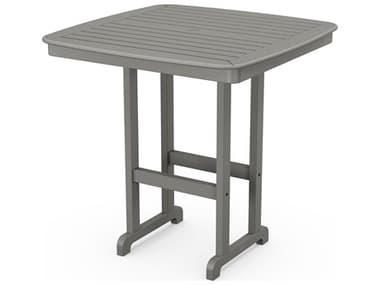 POLYWOOD® Nautical Recycled Plastic 44'' Square Bar Table PWNCBT44