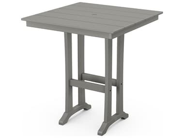 POLYWOOD® Farmhouse Recycled Plastic 37'' Square Bar Table PWPLB81T1L1