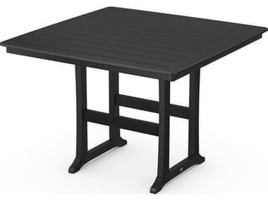 POLYWOOD® Nautical Recycled Plastic Trestle 59'' Square Bar Table PWPLB85T2L1