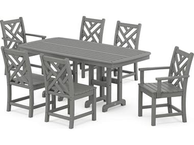 POLYWOOD® Chippendale Recycled Plastic 7-Piece Dining Set PWPWS1211