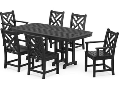 POLYWOOD® Chippendale Recycled Plastic 7-Piece Outdoor Dining Set PWPWS1211