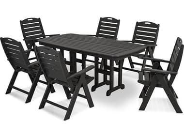 POLYWOOD® Nautical Recycled Plastic 7 Piece Dining Set PWPWS1251