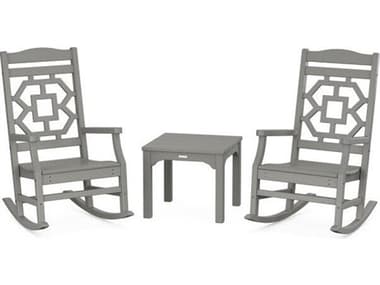 POLYWOOD® Martha Stewart Chinoiserie 3-Piece Rocking Chair Set PWPWS15601