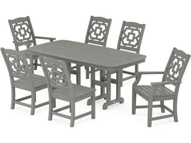 POLYWOOD® Martha Stewart Chinoiserie 7-Piece Outdoor Dining Set PWPWS15641