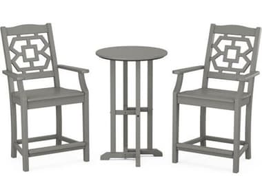 POLYWOOD® Martha Stewart Chinoiserie 3-Piece Farmhouse Bistro Counter Set PWPWS16001