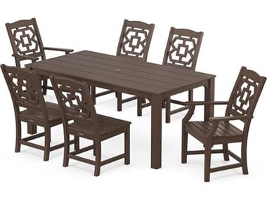 POLYWOOD® Martha Stewart Exclusive Chinoiserie 7-Piece Parsons Dining Set PWPWS24041