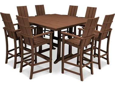 POLYWOOD® Modern Recycled Plastic 9 Piece Bar Dining Set PWPWS3131