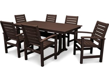 POLYWOOD® Signature Recycled Plastic Farmhouse 7 Piece Dining Set PWPWS3331