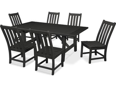POLYWOOD® Vineyard Recycled Plastic 7 Piece Rustic Farmhouse Dining Set PWPWS4481