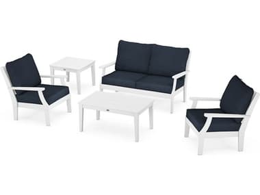 POLYWOOD® Braxton Recycled Plastic Cushion Lounge Set PWPWS4872