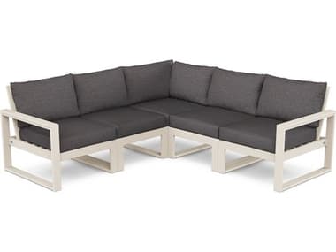 POLYWOOD® Edge Recycled Plastic Deep Seating 5 Piece Sectional Lounge Set PWPWS5222