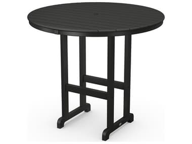 POLYWOOD® Traditional Recycled Plastic 48'' Wide Round Bar Height Table PWRBT248