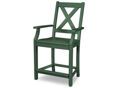 POLYWOOD® Braxton Recycled Plastic Counter Arm Chair PWTGD281