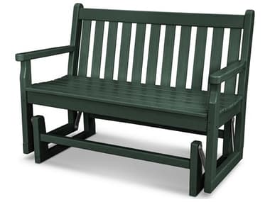 POLYWOOD® Traditional Garden Recycled Plastic Glider Bench - Green PWTGG48