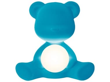 Qeeboo Teddy Girl Light Blue Velvet Table Lamp QB25002LBFL