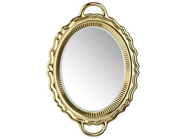 Qeeboo Plateau Gold Oval Wall Mirror QB41001GO