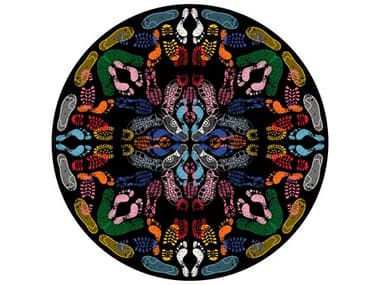 Qeeboo Lets Dance Human Traces Graphic Area Rug QB42005RDDK