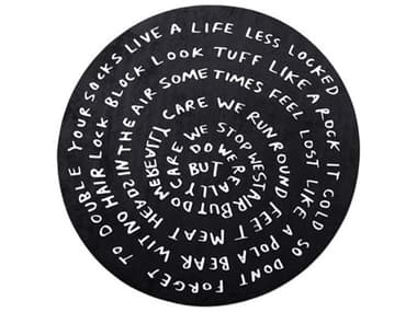 Qeeboo Linescapes Circular Chronicles Graphic Area Rug QB42010RDCC