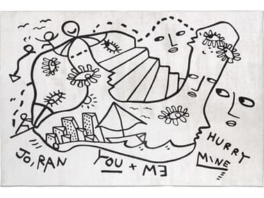 Qeeboo Linescapes Dream Dimension Graphic Area Rug QB42010RTDD