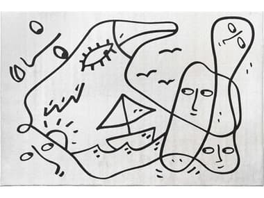 Qeeboo Linescapes Whispering Waves Graphic Area Rug QB42010RTWW