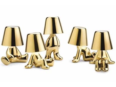 Qeeboo Golden Brothers Gold Mixed Table Lamp (Set of 5) QB43001GOX5