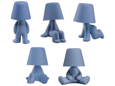 Qeeboo Sweet Brothers Light Blue Table Lamp (Set of 5) QB43003LBX5