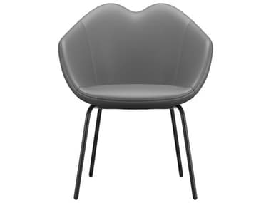 Qeeboo XOXO Gray Leather Arm Dining Chair QB68003AN