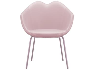 Qeeboo XOXO Pink Leather Arm Dining Chair QB68003PI