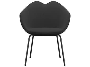 Qeeboo XOXO Black Upholstered Arm Dining Chair QB68004AN