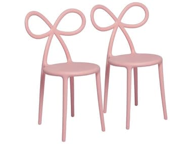 Qeeboo Ribbon Pink Armless Dining Chair (Set of 2) QB80001PIO