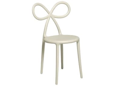 Qeeboo Ribbon White Armless Dining Chair QB80001WHOS