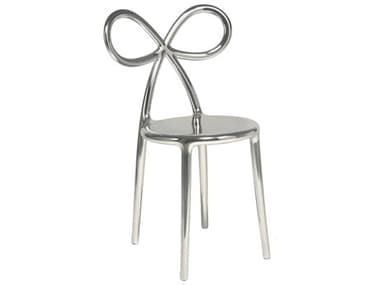 Qeeboo Ribbon Silver Armless Dining Chair QB80002SIS