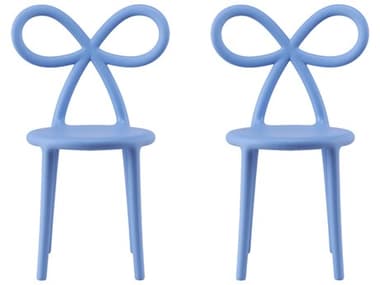 Qeeboo Ribbon Baby Blue Armless Dining Chair (Set of 2) QB81001LBO