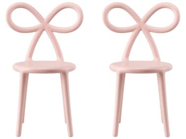 Qeeboo Ribbon Baby Pink Armless Dining Chair (Set of 2) QB81001PIO