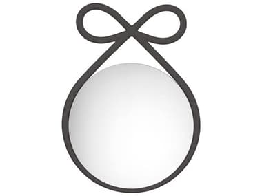 Qeeboo Ribbon Black Round Wall Mirror QB83001BL