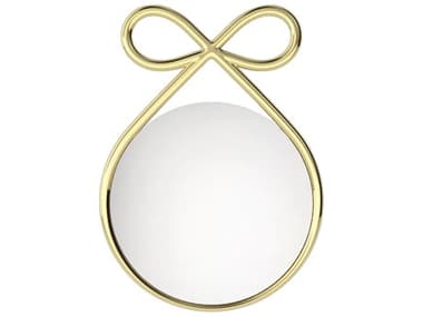 Qeeboo Ribbon Gold Round Wall Mirror QB83002GO