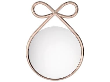 Qeeboo Ribbon Pink Gold Round Wall Mirror QB83002PIGO