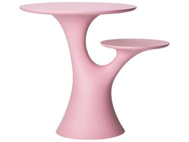 Qeeboo Outdoor Rabbit Pink Recycled Plastic Round End Table QBO22001PI