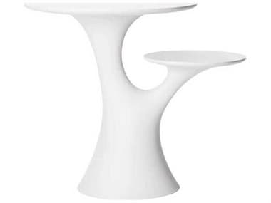 Qeeboo Outdoor Rabbit White Recycled Plastic Round End Table QBO22001WH
